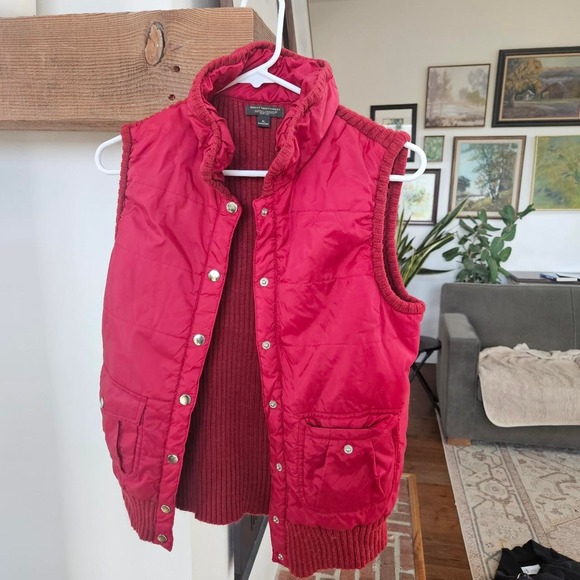 Jackets & Blazers - Great Northwest Vest Sweather Women S PL Red Puffer Sleeveless Snap Pocket